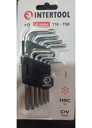Набор шестигранных ключей г-образных intertool ht-0601, hex 1.5-10 мм, 9 шт (cr-v)