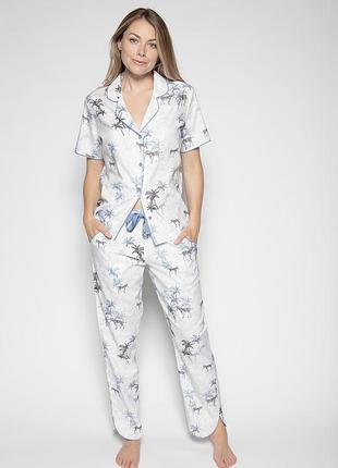 Пижама женская cyberjammies molly 4778-4779 8/xs белый с принтом зебры (5051877338906)