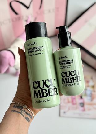 Гель для душу та сиворітка для тіла cucumber victoria’s secret