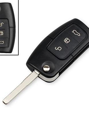 Выкидной ключ корпус ford focus fiesta dkt0269 3 кнопки без чипа и платы