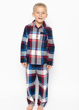 Gіжама для хлопчика cyberjammies archie 6653 тонка піжама преміум якість зимова колекція 4-5 років/110 см синій у клітку