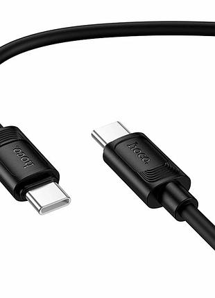 Кабель usb type-c to type-c 60 w 1 м силіконовий чорний hoco x122