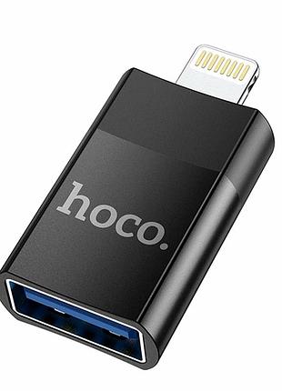 Переходник hoco ua17 usb 2.0 otg lightning male to female черный для iphone ipad
