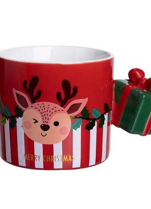 Чашка фарфоровая новогодняя merry christmas 400 (мл) красная yiwu fm-cs-49r