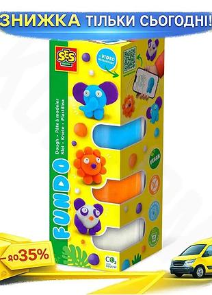 Ku незасихаюча маса для universal fit ліплення fundo дикі тварини 4 кольори безпечна для дітей від 3 р uni2l_k