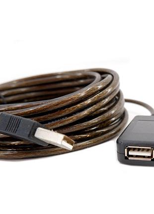 Usb 2.0 подовжувач активний репітер, кабель am-af, довжина 10м для пк, ноутбука та пристроїв