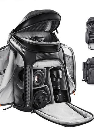 Водонепроницаемый рюкзак k&f concept 25l lite star wander02 (серый) для фотокамеры, ноутбука, штатива (kf13.131)