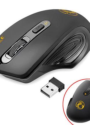 Беспроводная игровая мышь imice g-1800, тихая работа, 2000dpi, чёрная, usb адаптер