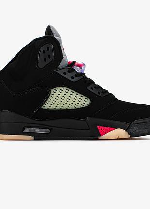 Чоловічі чорні кросівки nike air jordan 5 retro gore tex off noir black х джордан 42