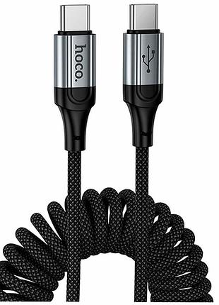 Кабель usb type-c to type-c 60w 1.5м черный hoco x121 для быстрой зарядки и передачи данных