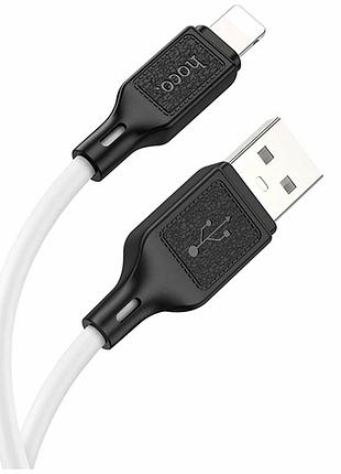 Кабель usb hoco x90 lightning 2.4a 1м белый пвх для зарядки и передачи данных