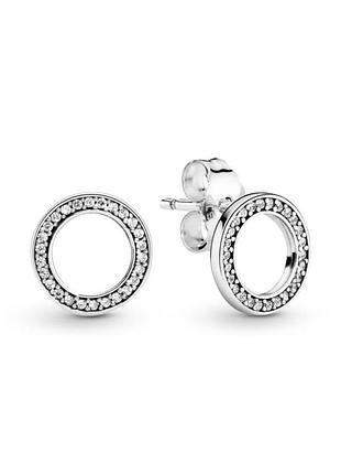 Серьги блестящий круг 290585cz