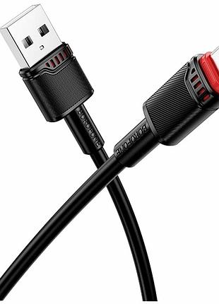 Кабель usb type-c 3a 1м для зарядки и передачи данных borofone bx110 черный пвх