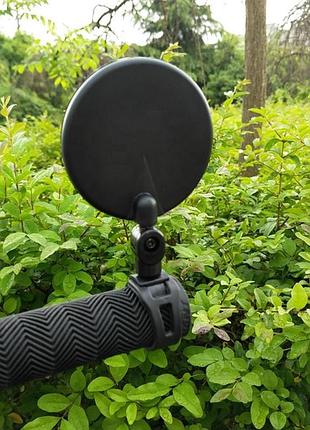 Велосипедное зеркало заднего вида dx-002, круглое 8 см, 360°, поворотное на руль
