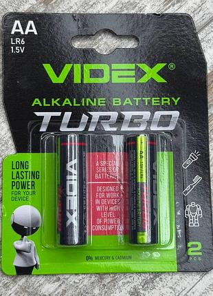 Батарейка aa lr6 videx turbo alkaline щелочная 1.5в, надежный источник питания для техники и игрушек