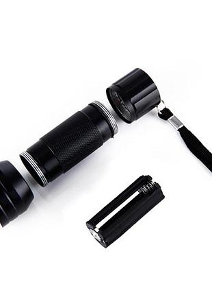 Мини уф фонарик 21 led, ультрафиолетовый, 395–410 нм