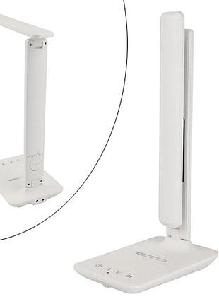 Настольная led лампа tx26c0 с беспроводной зарядкой 10вт, usb, дисплеем и будильником, белая