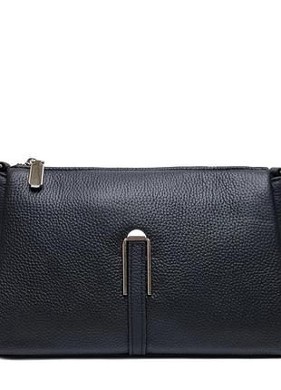 Черная кожаная женская сумка арт.99140 black (китай)