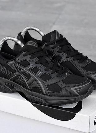 Мужские кроссовки asics gel-1130 gore-tex termo черные водоотталкивающие термо брендовые из кожи и замши на осень зиму