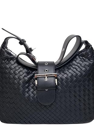 Модна жіноча сумка натуральна шкіра чорний арт.31102 black (китай)
