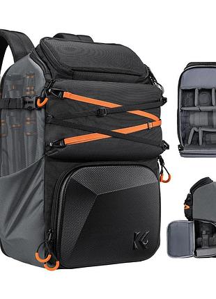 Водонепроницаемый рюкзак k&f concept 25l star wander03 (черный) для фотокамеры, ноутбука, штатива (kf13.180)