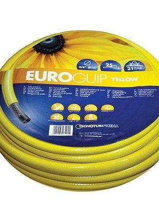 Садовый шланг tecnotubi euro guip yellow 3/4 дюйма (19 мм) 50 м армированный, трехслойный, для полива