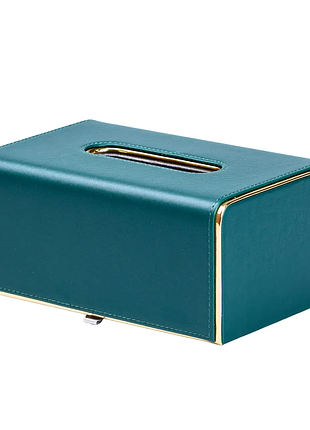 Салфетница из эко кожи 21х13,5х9 см для салфеток на стол зеленый hp-3-208gr