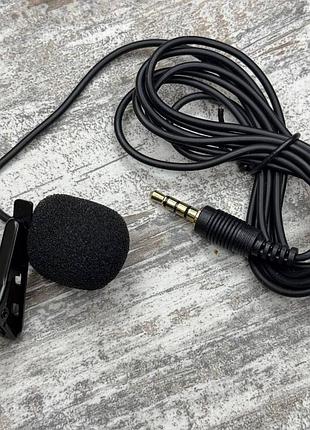 Петличный микрофон для смартфона и планшета 3.5 мм trrs 4 pin, конденсаторный микрофон-петличка с ветрозащитой