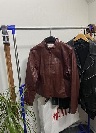 Куртка next real leathers шкіряна бомбер стильний актуальний тренд 3
