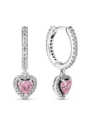 Серьги сердце с блестящим ореолом 291445c01