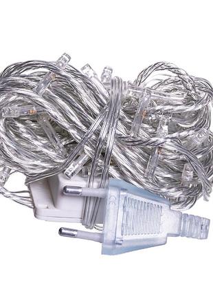 Новорічна кімнатна гірлянда нитка 6 м 50 led білий провід білий w50led6mww