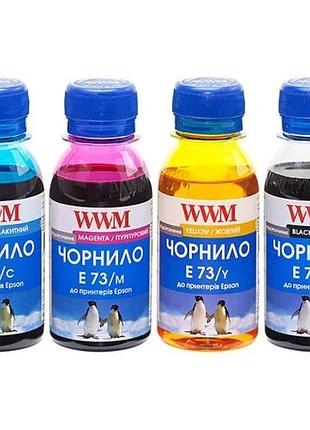 Ku комплект чернил wwm universal fit для epson e73 4x100 мл водорастворимые чернила для принтера запра uni2l_k 3