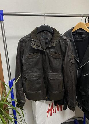 Куртка mango real leather шкіряна бомбер стильний актуальний 3