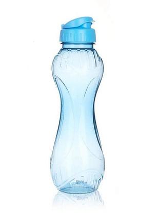 Бутылка пластиковая с крышкой trend 600 мл blue