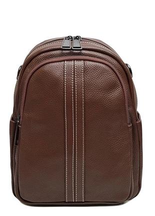 Якісний рюкзак жіночий натуральна шкіра коричневий арт.8387 brown (китай)