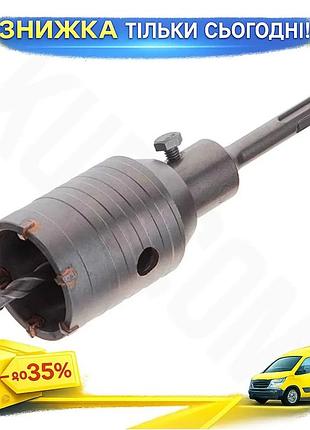 Ku свердло корончасте по universal fit бетону intertool 50 мм sds+ для свердління цегли та каменю 100 uni2l_k