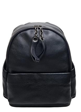 Модный женский рюкзак натуральная кожа черный арт.8168 black (китай)