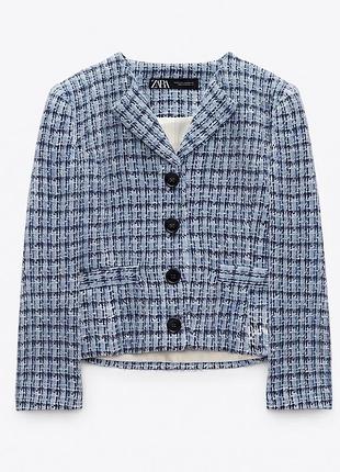 Блейзер жіночий текстурований zara на ґудзиках s