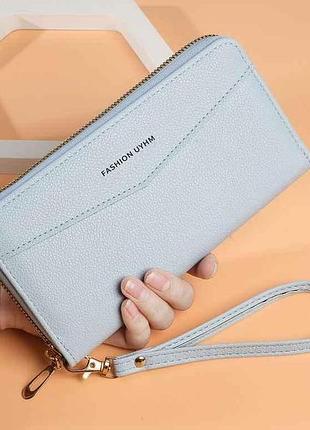 Кошелек женский 20*11*2,5см голубой экокожа 655-2 тм китай