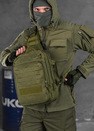 Сумка-слінг тактична з однією лямкою silver knight 8л oliva вт6393