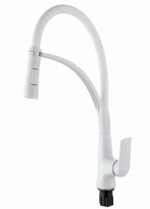 Смеситель на мойку белый lucas-017 set white refl.white тм plamix