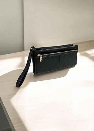 Кошелек женский м.3637l черный экокожа тм sp