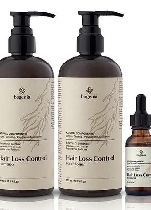 Набір 3в1 проти випадіння волосся bogenia hair loss control шампунь + кондиціонер + сироватка