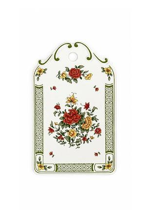 Винтажная кухонная доска с цветочной росписью 22.5см на 15см. villeroy & boch