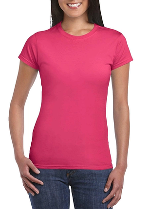 Женская розовая футболка без принта m