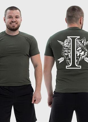 Чоловіча тактична футболка з принтом інтелект череп робот вовк, хакі xxl