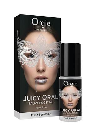 Спрей для ротової порожнини зі смаком м'яти juicy oral - saliva boosting mouth spray - 15 ml