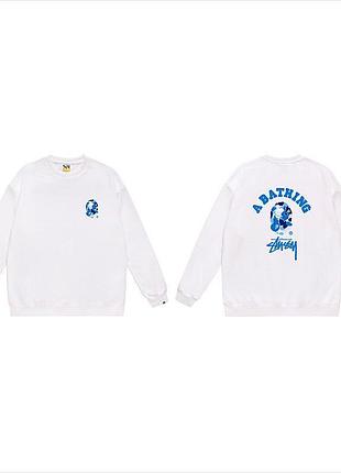 Мужской свитшот stussy x bape