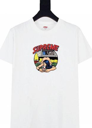 Мужская оверсайз футболка supreme