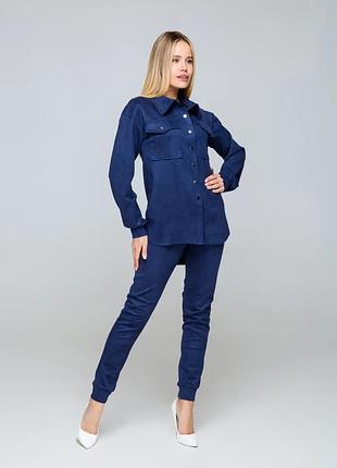 Жіночий костюм замш kross, синій xxl